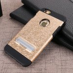 Wholesale iPhone 7 Pixel Armor Hybrid Kickstand Case (Champagne Gold)